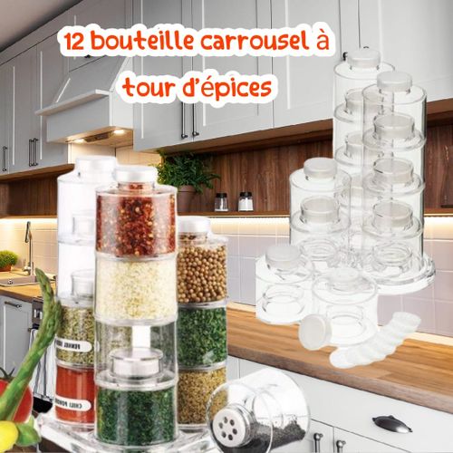 Set de 12 bouteille Carrousel à tour d'épices maroc
 Fiche Technique et Prix au Maroc