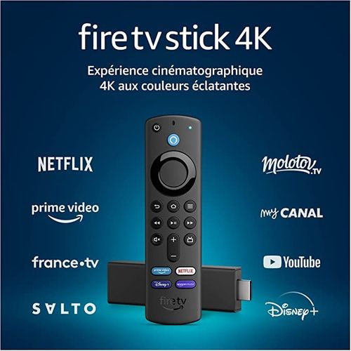Amazon Fire TV Stick 4K Amazon avec télécommande vocale Alexa 2022
 Fiche Technique et Prix au Maroc