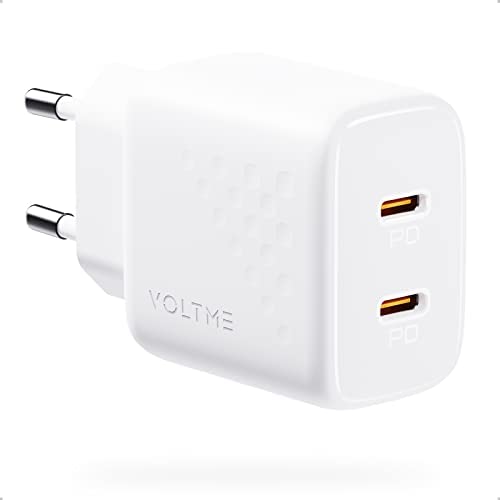 VOLTME 20W Chargeur USB C Double Blanc, Chargeur Type C 2-Port Charge Rapide PD3.0 PPS, Alimentation 20W Compatible avec iPhone 14/13, Galaxy Note, Xiaomi/Huawei/Pixel et Autres appareils USB-C Fiche Technique et Prix au Maroc