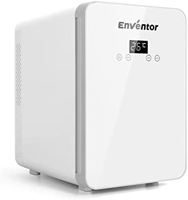 Enventor Mini Frigo de Chambre, Frigo Portable 4 Litres / 6 Canettes 330ml, 12V/220V Mini Réfrigérateur Fonction Chaud/Froid, Petit Réfrigérateur pour Chambre à Coucher, Cosmétique, Voiture(Blanc) Fiche Technique et Prix au Maroc