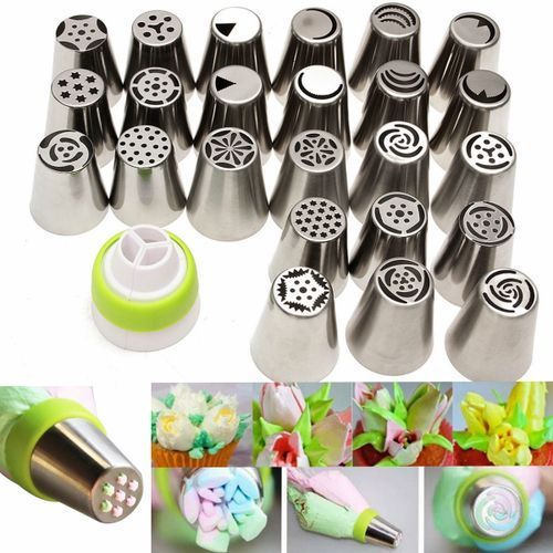 24Pcs/SET Stainless Steel Flower DIY Icing Piping Nozzles Tips Cake Pastry
 Fiche Technique et Prix au Maroc