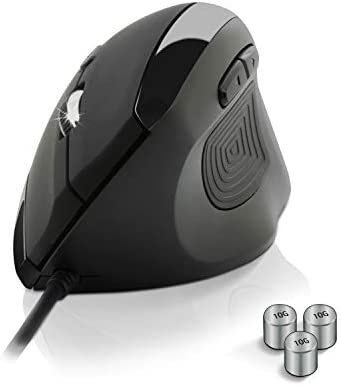 NEWWAY - Souris Verticale Et Ergonomique - 3200 DPI - Repose Pouce, Main, Poignet Et Avant-Bras - Prévention Contre Les Syndromes De La Souris Et De L'Epicondylite - Poids Ajustable – Filaire Fiche Technique et Prix au Maroc