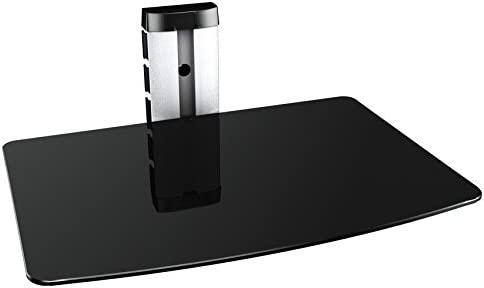 RICOO DVD-S1 Etagere Murale 1 Etage Hauteur réglable Gestion de Cables Meuble TV Design Support Murale pour Accessoires TV Argent/Verre Noir Fiche Technique et Prix au Maroc
