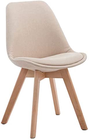 CLP Chaise Retro Design Borneo V2 Tissu I Chaise Visiteur Pieds en Bois Dossier Et Assise Ergonomique Chaise Scandinave I Couleur:, Couleur:crème, Couleur du Cadre:Natura Fiche Technique et Prix au Maroc