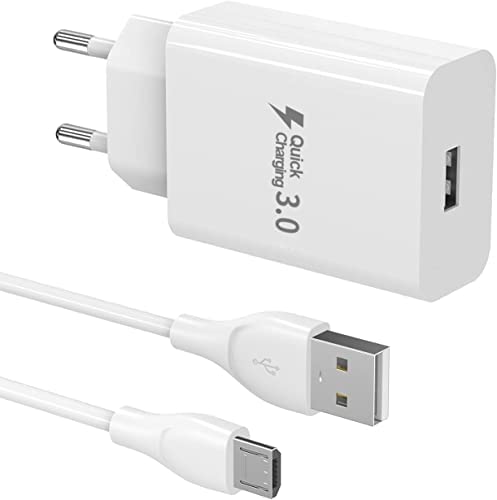 BERLS Chargeur Rapide pour Samsung Galaxy S7 S6 S5 S4 Edge J1 J3 J5 J6 A10 A7, Chargeur Secteur Micro USB pour Téléphone Xiaomi Redmi Note 5 4, Huawei Y6, Wiko y80, LG, Android Telephone Fiche Technique et Prix au Maroc
