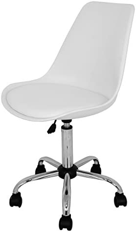 La Chaise Espagnole Sanabria - Chaise de bureau ou études de style nordique avec base chromé en blanc Fiche Technique et Prix au Maroc