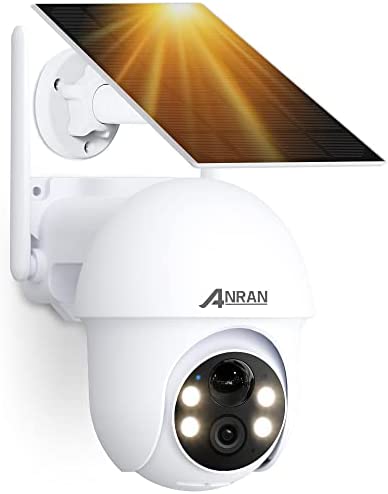 ANRAN 5MP Caméra Surveillance WiFi sans Fil, Sirène Alarme+Panneau Solaire, Caméra IP Batterie, 4 Spotlight+Siren, Vision Nocturne Couleur 30m, Détection Intelligente, Compatible Alexa, Q01 Max Blanc Fiche Technique et Prix au Maroc