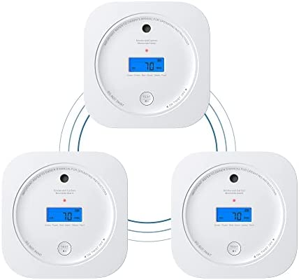 AEGISLINK Détecteur de Fumée et de Monoxyde de Carbone Interconnecté sans Fil, Alarme pour Fumée et CO avec Pile Remplaçable et Une portée de Transmission de Plus de 250 m, SC-RF200, Lot de 3 Avis, Fiche Technique et Prix au Maroc