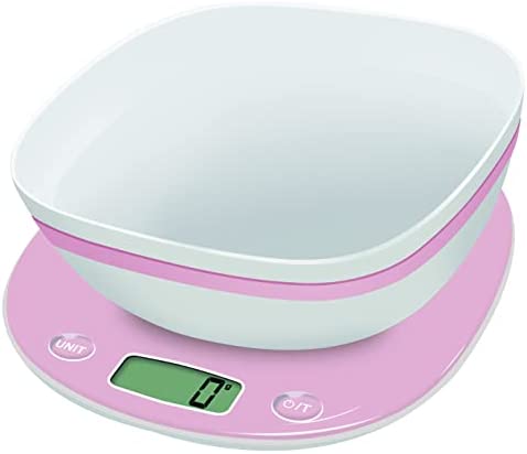 TERRAILLON Balance de Cuisine Électronique AVEC BOL - Tare, Conversions Liquides, Poignée intégrée, Portée 5 kg, Précision 1g - Modèle 'MACARON-BOL' - Rose Avis, Fiche Technique et Prix au Maroc