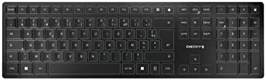 Cherry KW 9100 Slim, Clavier sans Fil, Disposition française, Clavier AZERTY, Connexion Bluetooth ou Radio au Choix, mécanisme de Ciseaux SX, Rechargeable par câble USB, Plat, Noir-argenté Fiche Technique et Prix au Maroc