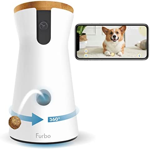 Furbo Caméra pour Chien 360°: Caméra avec Vue à 360°,Rotation, Lancer de friandises,Vision Nocturne en Couleur,panoramique HD 1080p,Audio bidirectionnel,alertes d'aboiement, conçue pour Les Chiens. Fiche Technique et Prix au Maroc