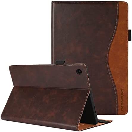 CASAFUNY Coque pour Samsung Galaxy Tab A8 10,5 Pouces 2021 SM-X200/ X205/ X207 Étui Housse de Protection en Cuir PU avec Poche de Document et Bande Elastique pour Samsung Galaxy Tab A8 2021, Marron Fiche Technique et Prix au Maroc