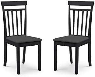 Julian Bowen Lot de 2 chaises Coast Noir, Bois d'hévéa, Taille Unique Fiche Technique et Prix au Maroc
