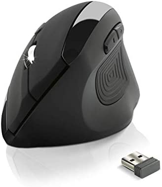 NEWWAY – Souris Verticale Ergonomique - 3200 DPI - Repose Pouce, Main, Poignet - Prévention Contre Les Syndromes De La Souris Et De L'Epicondylite – Nano Récepteur Intégré 10 M – sans Fil Fiche Technique et Prix au Maroc