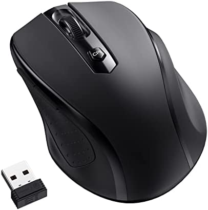 LODVIE Souris sans Fil, Souris sans Fil 2400 DPI avec 6 Boutons, Souris sans Fil USB Ergonomique 2,4 G, Autonomie de 15 Mois pour Ordinateur Portable PC Mac Ordinateur Chromebook MacBook - Noir Fiche Technique et Prix au Maroc