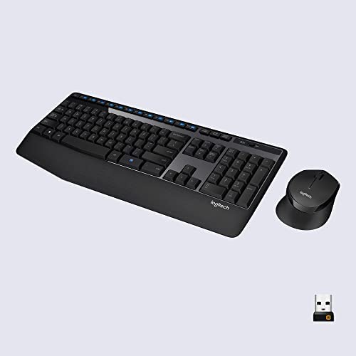 Logitech MK345 Combo Clavier Taille Standard Sans Fil avec Repose Poignet et Souris Droitier Confortable, Récepteur USB Sans Fil 2,4GHz, Compatible avec PC, Ordinateur Portable Fiche Technique et Prix au Maroc