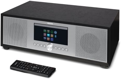 MEDION P66400 Chaîne Audio Tout-en-Un (Radio Internet, Dab+, Lecteur CD/MP3, Spotify, Amazon Music, Radio FM PLL, USB, AUX, Caisson de Basses, Réveil, Veille Automatique) Argent Fiche Technique et Prix au Maroc