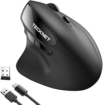 TECKNET Souris Ergonomique, Rechargeable Verticale Souris sans Fil, 6 Boutons Souris avec 2400 DPI pour Ordinateur Portable, PC Fiche Technique et Prix au Maroc