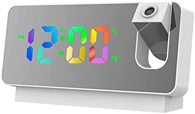 Réveil à Projection, Nouveau projecteur numérique LED muet, 180° Grand Angle de Projection Double réveil Radio FM minuterie, reveil projecteur Plafond sans rayonnement, Charge USB, 12/24H Fiche Technique et Prix au Maroc