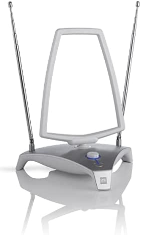 Antenne Full HDTV intérieure amplifiée de One For All avec d'Excellente Performance pour DVB-T TNT Numérique et Analogique TV Signaux - à 25km Range - avec Câble Coaxial - VHF/UHF - Gris - SV9365 Fiche Technique et Prix au Maroc