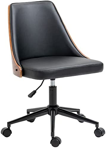 Vinsetto Chaise de Bureau Ergonomique en Similicuir Hauteur réglable pivotant Cadre en Acier Charge Max. 120 Kg pour Maison Bureau Noir Fiche Technique et Prix au Maroc