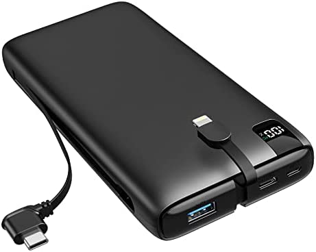 SOARAISE Batterie Externe 26800mAh, 18W PD Power Bank avec 3 Ports USB Chargeur Portable Charge Rapide avec Câbles iOS & USB C Intégrés pour Smartphones et Tablettes Fiche Technique et Prix au Maroc