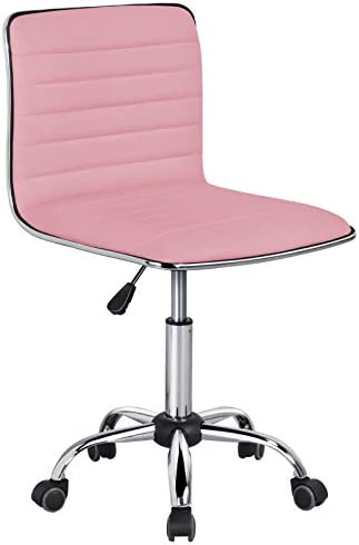 Yaheetech Chaise de Bureau Erconomique Tabouret Bas sans Accoudoir Tabouret Bureau à roulettes Assise Réglable Charge 120 kg Rose Fiche Technique et Prix au Maroc