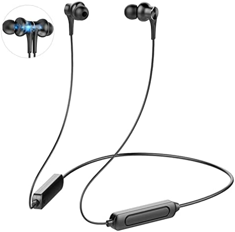 ILamourCar Écouteurs Intra-Auriculaires sans Fil Bluetooth 5.0, HiFi Stéréo Magnétique Ecouteur, Style Tour de Cou, Casque de Sport avec Microphone et Contrôle du Volume pour iOS Android, Noir Fiche Technique et Prix au Maroc