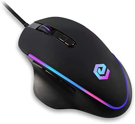 ELI73 Wave X - Souris Gamer Filaire Haute Performance, Souris Gaming avec 12800 DPI Ajustable, 8 Boutons Programmables, Click Silencieux, Câble Tressé, RVB, Éclairage RGB Personnalisable - NoirAvis,  Fiche Technique et Prix au Maroc