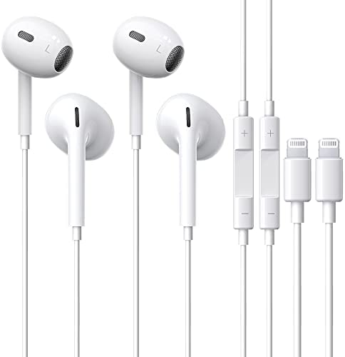 2 Pack iPhone Casque Ecouteurs avec Connecteur Lightning [Apple MFi Certified] Casque Antibruit Filaires Stéréo HiFi avec Micro Compatible avec iPhone 13/12/11/X/XS/XS Max/SE/XR/8/8 Plus/7 - Blanc Fiche Technique et Prix au Maroc