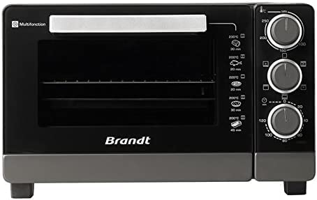 BRANDT - FC215MB - Mini four - 21L - Multifonction - Bandeau mécanique - 5 positions de cuisson - Porte double vitre - Cavité anti-adhésive - Accessoires : lèchefrites, grille, pince pour récupérer les plats - 1380W - Minuterie 120min - Noir Fiche Technique et Prix au Maroc