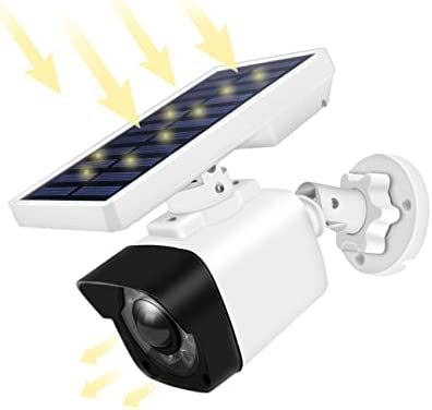 Aottom Fausse Caméra de Surveillance avec Lampe Solaire Extérieur, Fausse WiFi Caméra avec Détection Mouvement, Réverbère Solaire 8 LED Etanche Eclairage sans Fil 360° Reglable Lumière Solaire, IP66 Fiche Technique et Prix au Maroc