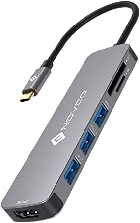 Hub USB C HDMI, NOVOO Adaptateur USB C vers HDMI 4K, 3 x USB 3.0, Lecteur de Carte SD & Micro SD, Hub USB-C Dock Compatible avec Macbook Air Macbook Pro ChromeBook Pixel Matebook XPS Appareils Type-C Fiche Technique et Prix au Maroc