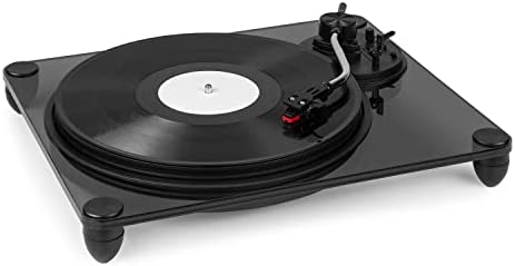 Auna Platine Vinyle, Tourne Disque Vinyle avec Entraînement par Courroie, Tourne-disques Audio Vinyle 33 Tours en Verre Acrylique, Chaine HiFi, Platine Vinyle, Lecteur Vinyles, USB, Enregistrement PC Fiche Technique et Prix au Maroc