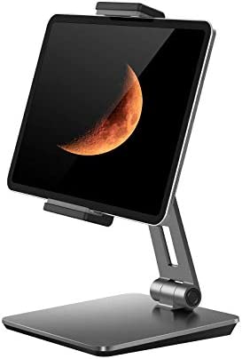 QinCoon Support Tablette, Support en Aluminium Lourd Réglable, Porte Tablette Rotatif 360° et Pliable, Compatible avec iPad, Samsung Tab, Kindle (4,7-13") (Gris) Fiche Technique et Prix au Maroc