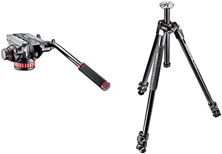 Manfrotto Rotule Video pour Trépied avec Base Plate et Levier Fixe, pour Stabilisateur Téléphone, Support Smartphone, Bras Magique, Vlog & MT290XTA3 Trépied pour Appareil Photo Noir Fiche Technique et Prix au Maroc