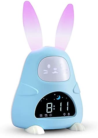 YISUN Réveil Enfant Educatif sans Fil Lapin Veilleuse 5 Couleurs Pédagogique Luminosité Réglable Lumière pour Jour Nuit Garçon Fille Fiche Technique et Prix au Maroc
