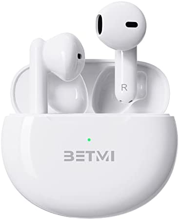 BETMI - Ecouteurs sans Fil véritables - Ecouteurs Bluetooth 5.1-40H d'Autonomie, Étanchéité IPX5 TWS avec Double Micro pour Le Sport, écouteurs légers pour Android iOS/iPhone - Blanc Fiche Technique et Prix au Maroc