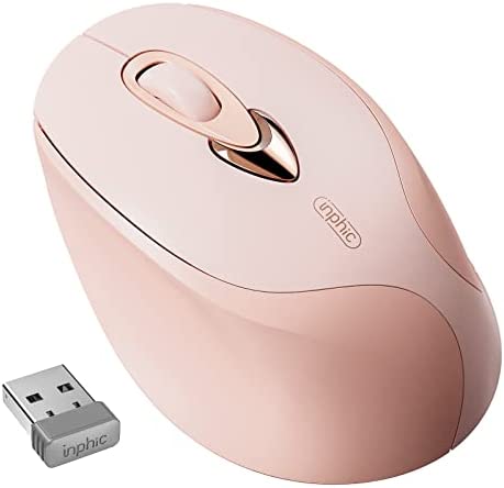 inphic Souris sans Fil Rose, 2.4G USB Souris Ergonomique sans Fil Rechargeable Silent Click, Souris sans Fil et Mignonne pour Ordinateur pour Ordinateur Portable Mac MacBookAvis,  Fiche Technique et Prix au Maroc