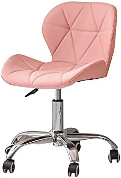 CLIPOP Chaise de Bureau Rose en Cuir synthétique réglable en Hauteur avec Pieds chromés et roulettes,Chaise de Bureau rembourrée Confortable pour la Maison ou Le BureauAvis,  Fiche Technique et Prix au Maroc