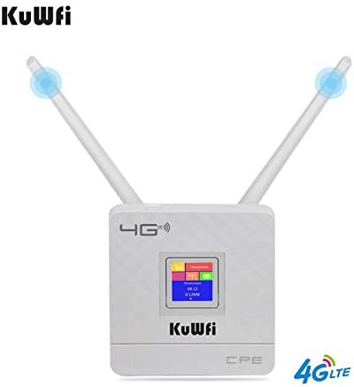 Routeur 4G WiFi,KuWFi Routeur 4G 300Mbps,Double antenne Externe,Modem 4g pour la Maison/Le Bureau,Compatible Tous opérateurs | Connectez jusqu'à 20 appareils en WiFi comme Cadeaux de Noël Fiche Technique et Prix au Maroc