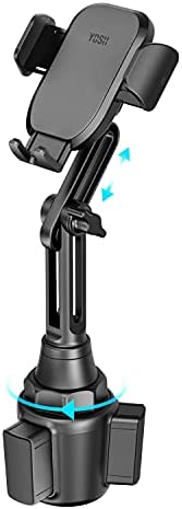 YOSH Support Téléphone Voiture Porte-gobelet, Nouvelle Version Porte Smartphone Voiture Rotation 360 avec poignées à Trois côtés pour iPhone 13 12 11 Pro Max X XR 8 Samsung S30 S20 Huawei P30 Mate 20 Fiche Technique et Prix au Maroc