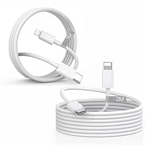 Câble de charge rapide USB C PD 20 W [Certificat MFi] Câble de données de type C pour iPhone Câble de charge rapide, compatible avec iPhone 14/13/12/Mini/11 Pro/Pro Max/Xs Max/XR/X, iPad (2 pcs 1M+2M) Fiche Technique et Prix au Maroc