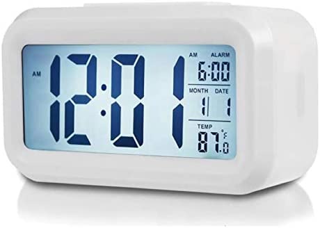 Kaishuai-Reveil,Réveil Numérique,Horloge Numérique LCD Horloge Digitale Réveil,pour Chambre à Coucher, Chevet, Maison,Bureau,Aver Température/Snooze/12/24 Heures/Blanc Reveille Fiche Technique et Prix au Maroc