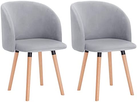 WOLTU BH121gr-2 Chaise de Salle à Manger Chaise de Cuisine Rembourrée Assise en Velours, Gris Fiche Technique et Prix au Maroc