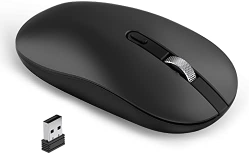 cimetech Souris sans Fil, Souris d'ordinateur Silencieuse avec Récepteur USB 2,4 G, molette de défilement en métal, 1600 DPI, Souris Ergonomique Portable Mince pour PC, Ordinateur, Chromebook (Noir) Fiche Technique et Prix au Maroc
