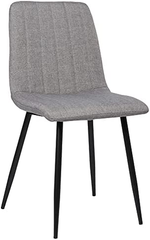 CLP Chaise De Salle A Manger Dijon en Tissu Ou Velours I Chaise avec Surface D'assise Matelassée Pieds en Metal I Charge Max.150 Kg, Couleur:Gris, Matériel:Tissu Fiche Technique et Prix au Maroc