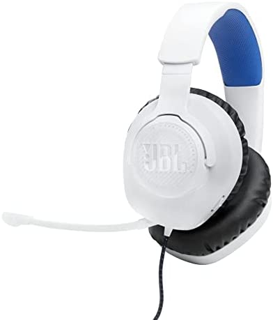 JBL Quantum 100P – Casque de gaming filaire – avec Microphone à perche détachable – conçu pour Playstation – Compatible avec les autres consoles – Blanc et Bleu Fiche Technique et Prix au Maroc