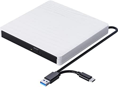 Lecteur CD DVD Externe, Graveur CD Externe avec USB3.0 Type-c, Ultra-Mince CD/VCD /-RW/ROM Portable Lecteur CD Externe pour PC, Desktops, Laptop, Mac, Macbook, Windows11/10/8/7/XP/Vista/MacOS, Blanc Fiche Technique et Prix au Maroc