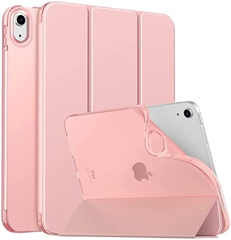 MoKo Coque pour iPad 10e Génération 2022 10,9 Pouces, Étui avec Coque Arrière en TPU Souple à Rabat avec Support Semi-Transparent Protecteur Housse Antichoc Réveil/Sommeil Auto, Or Rose Fiche Technique et Prix au Maroc
